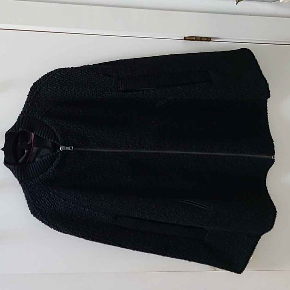 Wool boucle cape LG to 2X